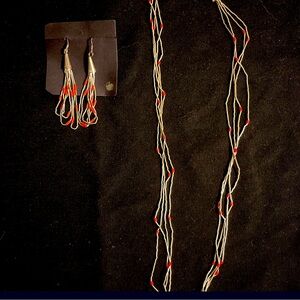 Hande made silver Earrings and necklace.